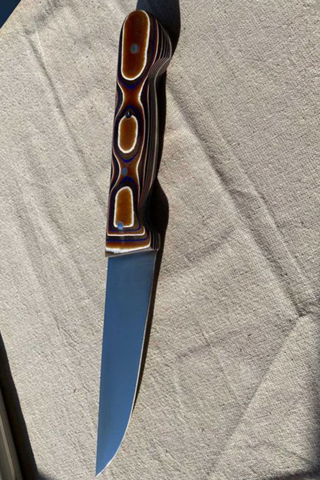 Kahve Hareli Verzalit Saplı Et Doğrama Bıçağı Taka Bıçak