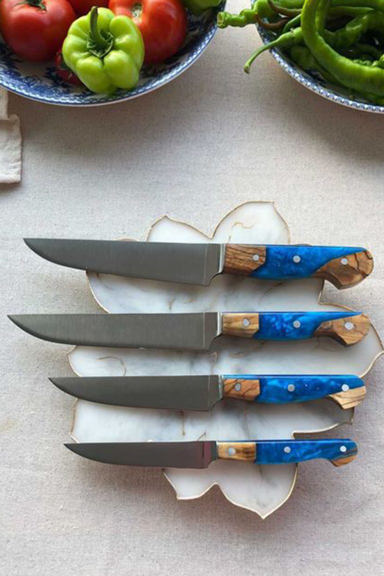 Ekru Kahve Kombinli Tekli Kasap Et Sıyırma Bıçağı Taka Bıçak