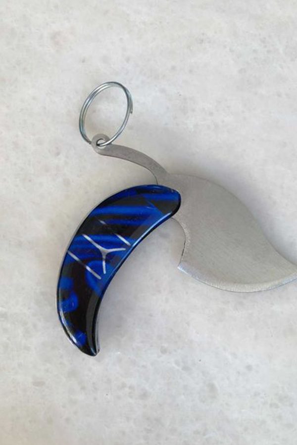 Saks Siyah Görselli Mini Çakı Anahtarlık